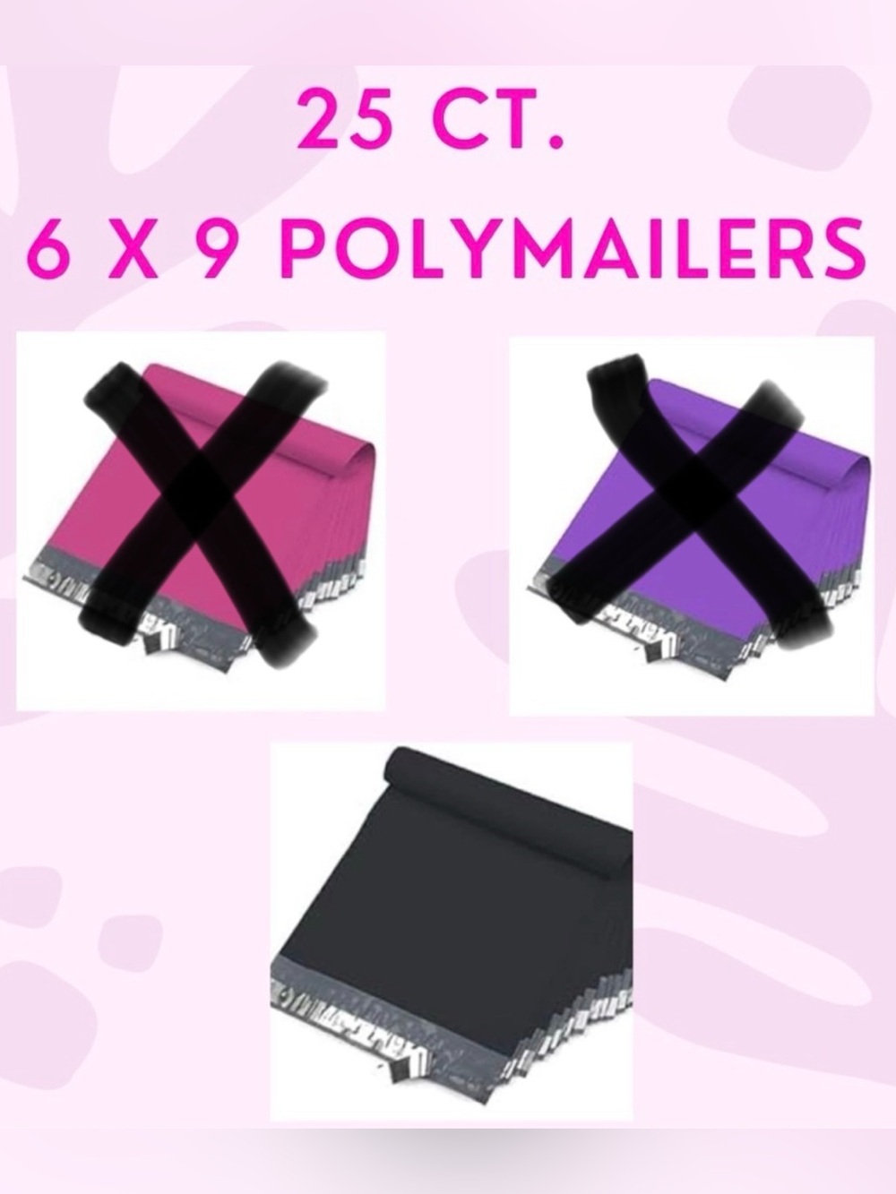 25 Poly Mailers 6x9 Self Seal Adhesive Heavy Duty Black & Teal